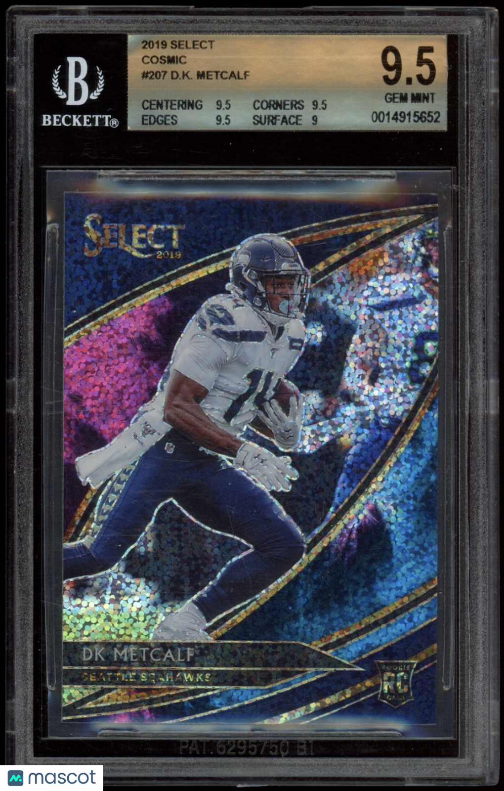 D.K. METCALF 2019 Panini Select Cosmic Field Level Rookie SSP #207 BGS 9.5