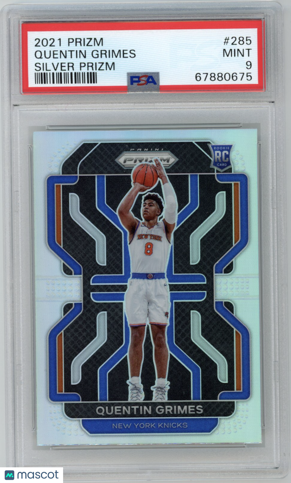QUENTIN GRIMES 2021-22 Panini Prizm Rookie Silver #285 PSA 9 Knicks