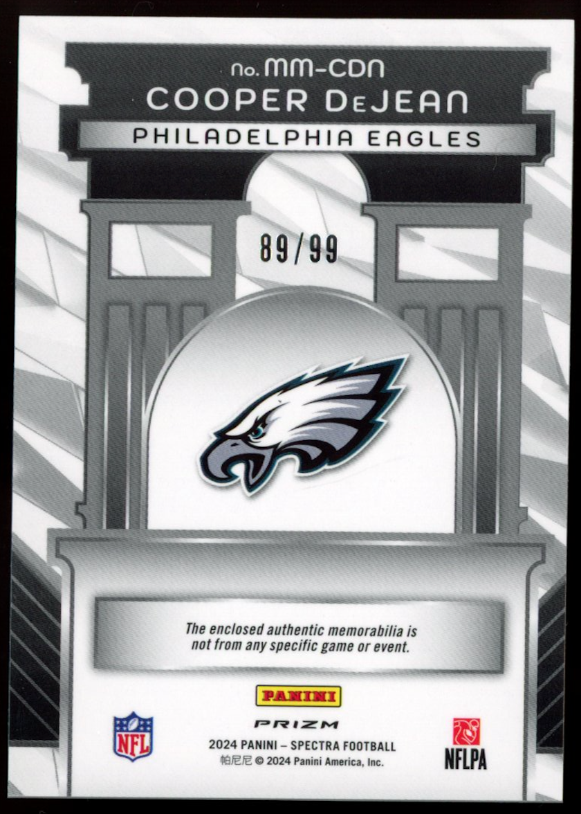 COOPER DEJEAN 2024 Panini Spectra Monumental Rookie Patch /99 #MM-CDN Eagles