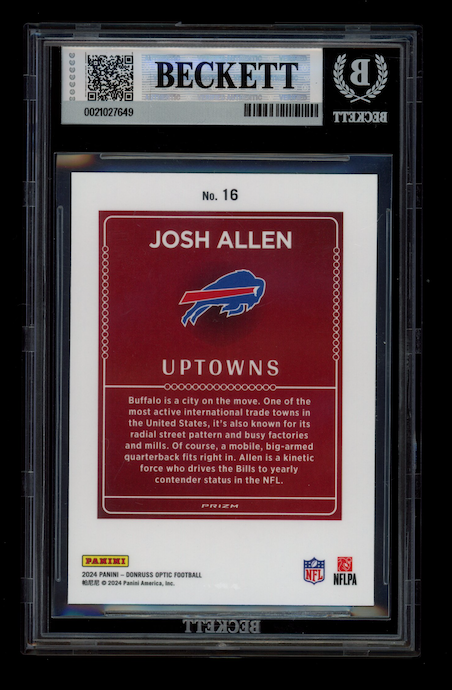 JOSH ALLEN 2024 Panini Donruss Optic Uptowns Case Hit SSP #16 BGS 9 Bills