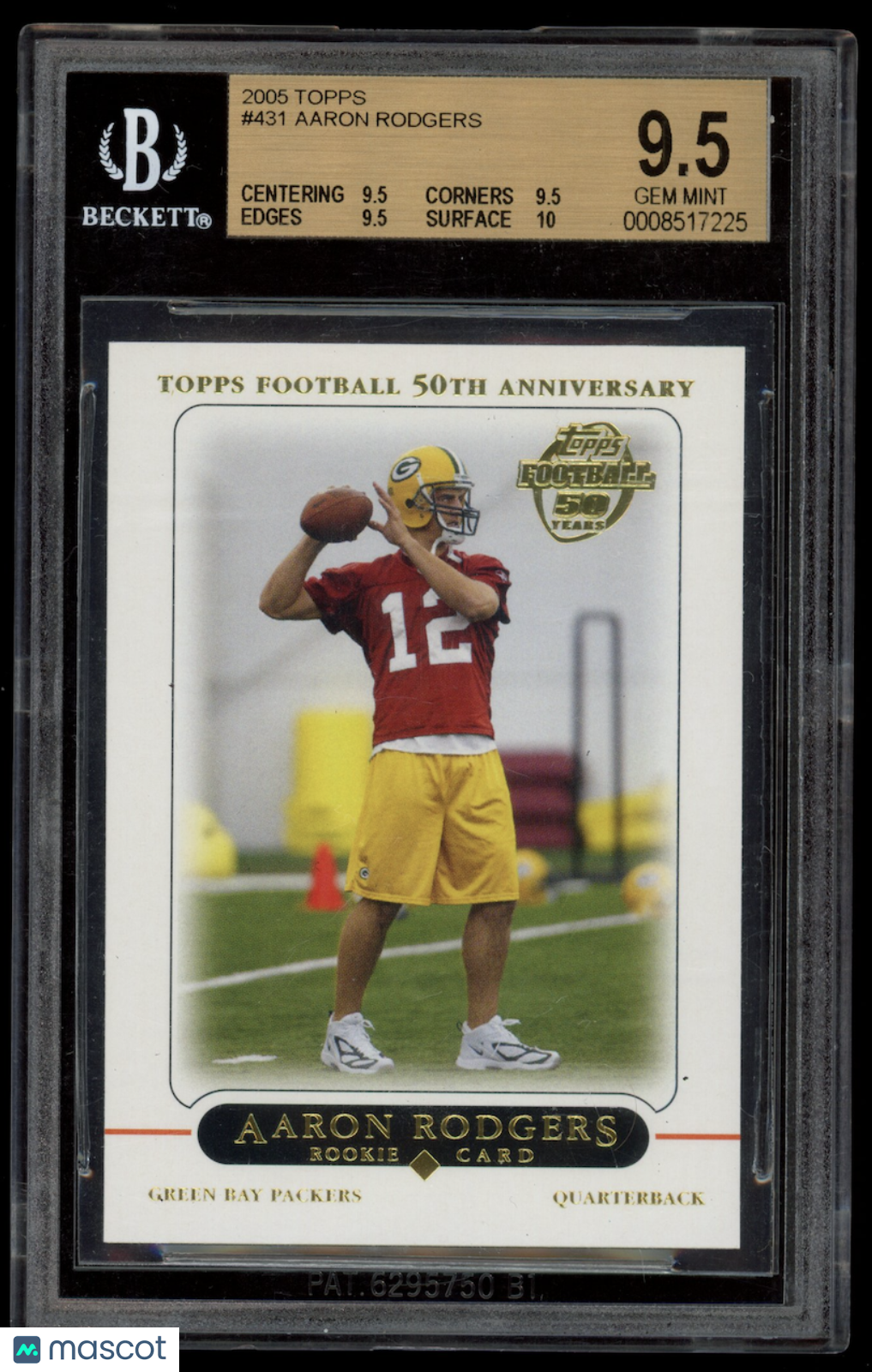 AARON RODGERS 2005 Topps Rookie Card #431 BGS 9.5 Packers