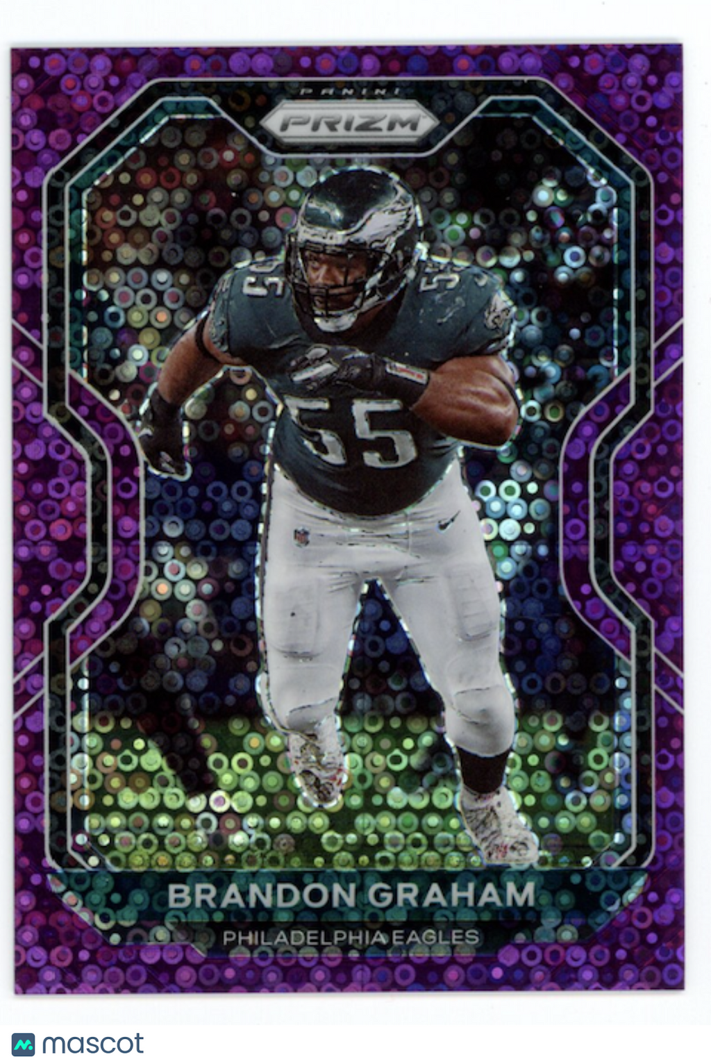 BRANDON GRAHAM 2020 Panini Prizm No Huddle Purple Disco /35 #175 Eagles