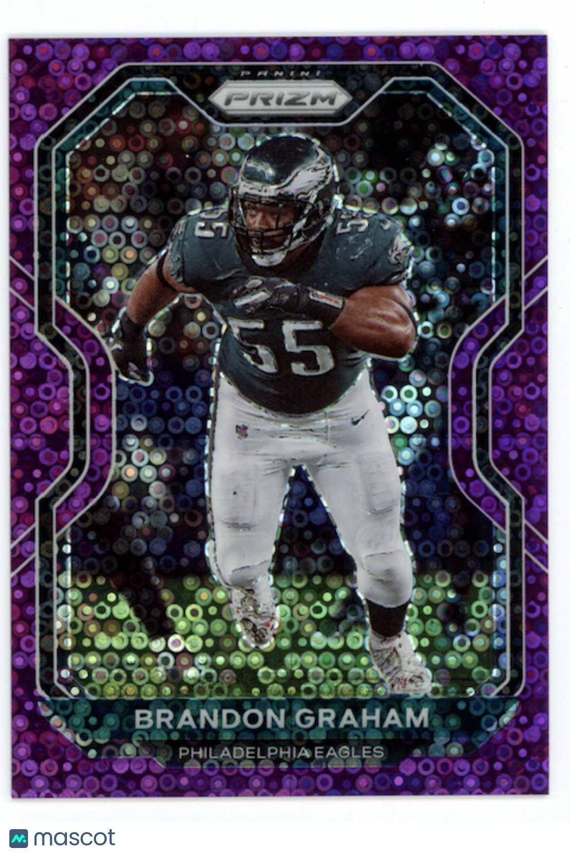 BRANDON GRAHAM 2020 Panini Prizm No Huddle Purple Disco /35 #175 Eagles