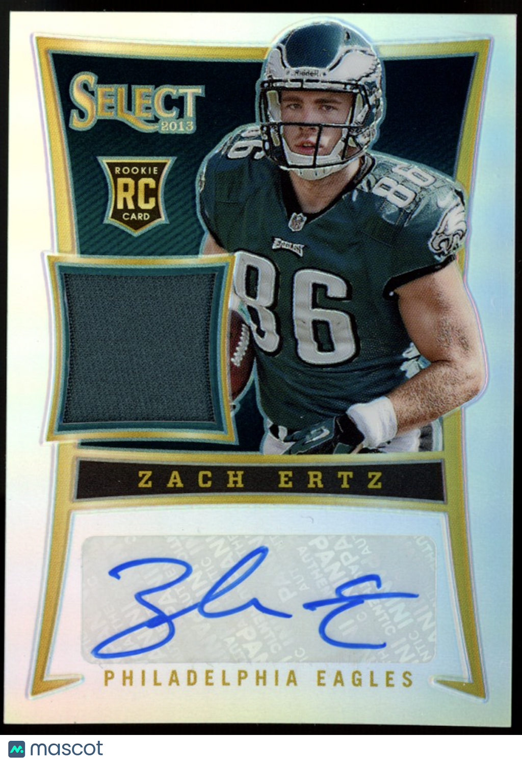 ZACH ERTZ 2013 Panini Select Rookie Patch Auto Silver Prizm /99 #250 Eagles