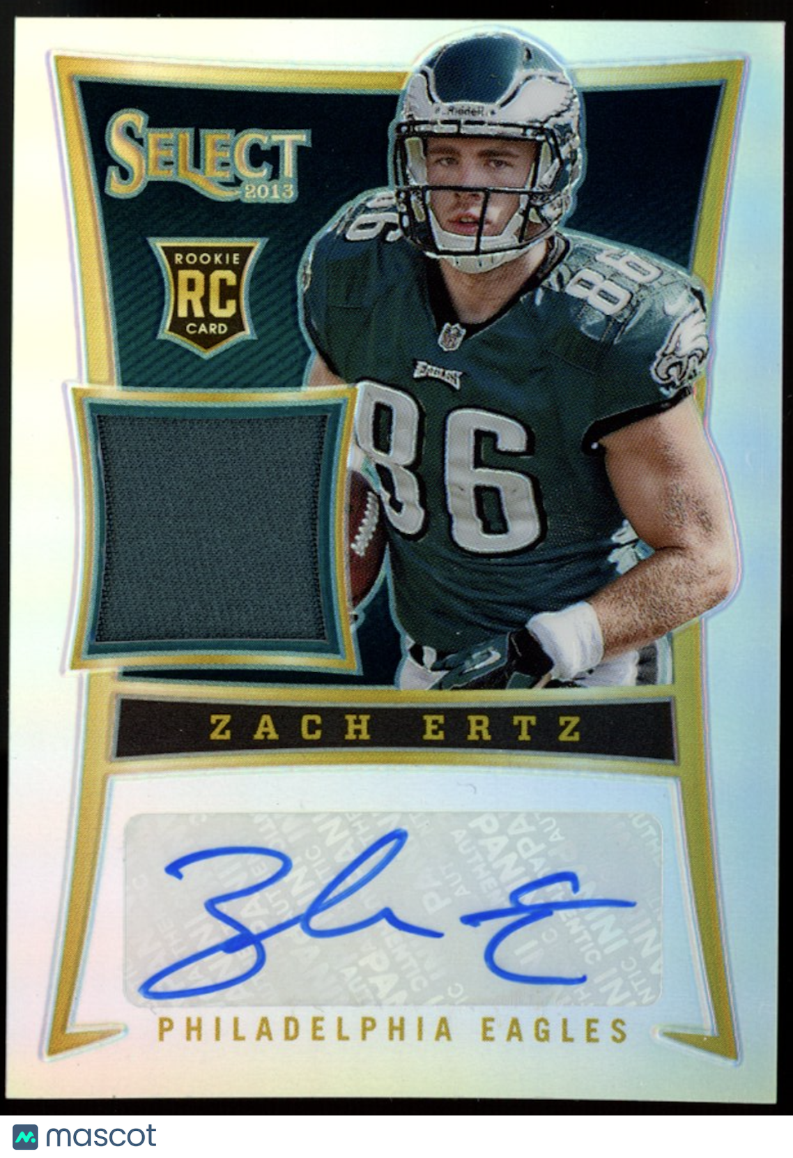 ZACH ERTZ 2013 Panini Select Rookie Patch Auto Silver Prizm /99 #250 Eagles