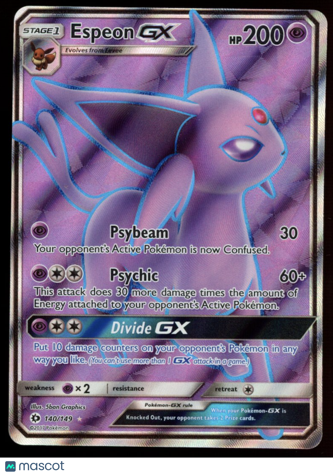 ESPEON GX 2017 Pokemon Sun & Moon Full Art Ultra Rare Espeon GX #140/149