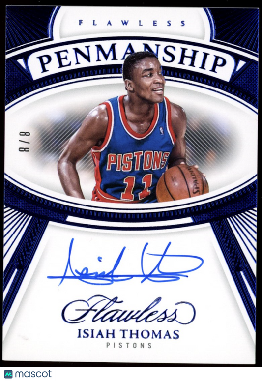 ISIAH THOMAS 2023-24 Panini Flawless Penmanship Signatures Auto Blue /8 Pistons