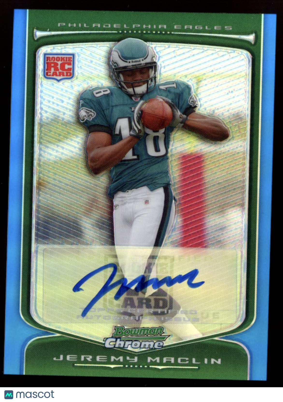JEREMY MACLIN 2009 Bowman Chrome Rookie Auto Blue Refractor /35 Eagles #140