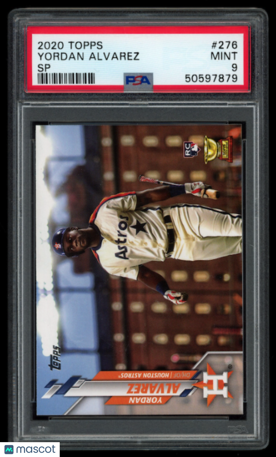 YORDAN ALVAREZ 2020 Topps Rookie Image Variation SP #276 PSA 9 Astros