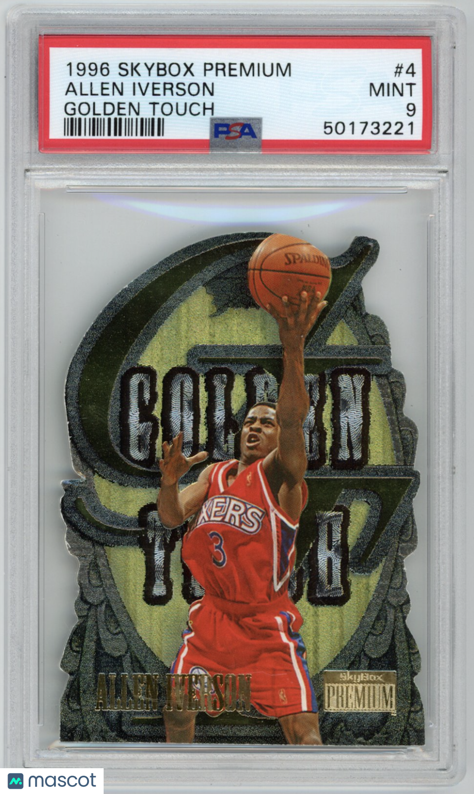 ALLEN IVERSON 1996 Skybox Premium Golden Touch #4 PSA 9 Philadelphia 76ers