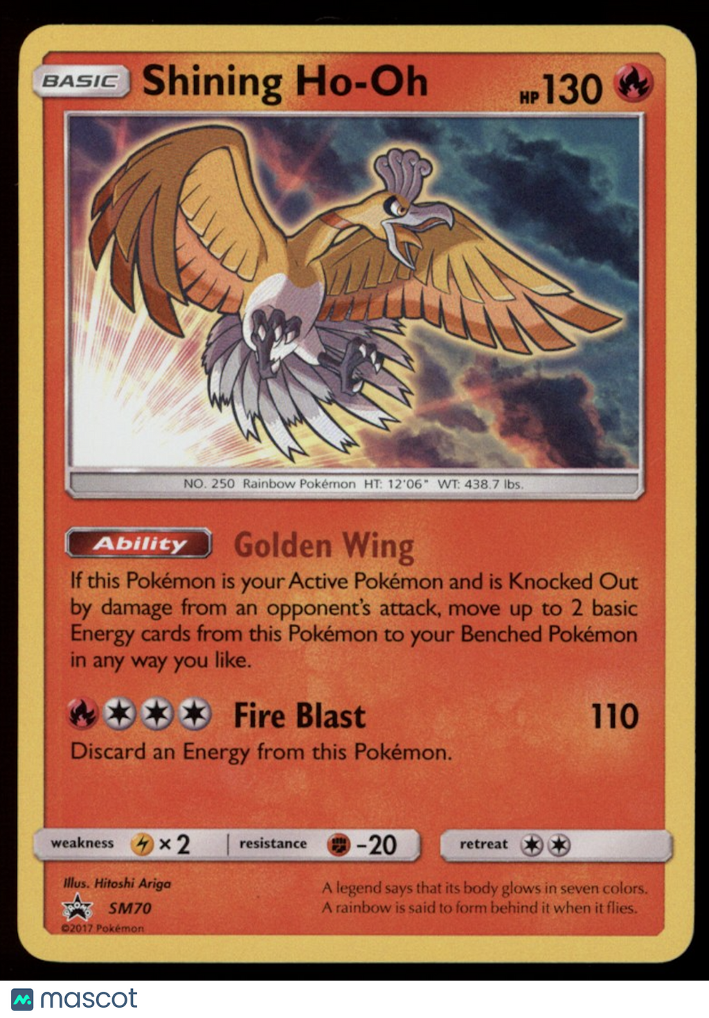 SHINING HO-OH 2017 Pokemon Sun & Moon Black Star Promo #SM70