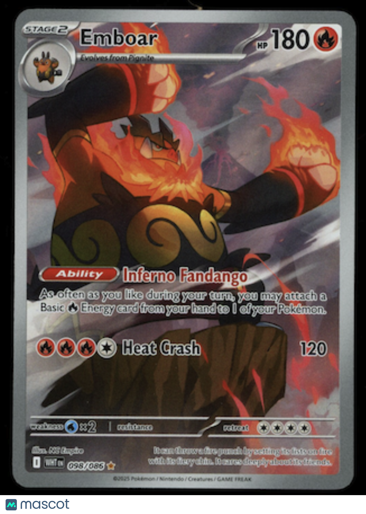 EMBOAR 2025 Pokemon Scarlet & Violet White Flare #98/85 Illustration Rare
