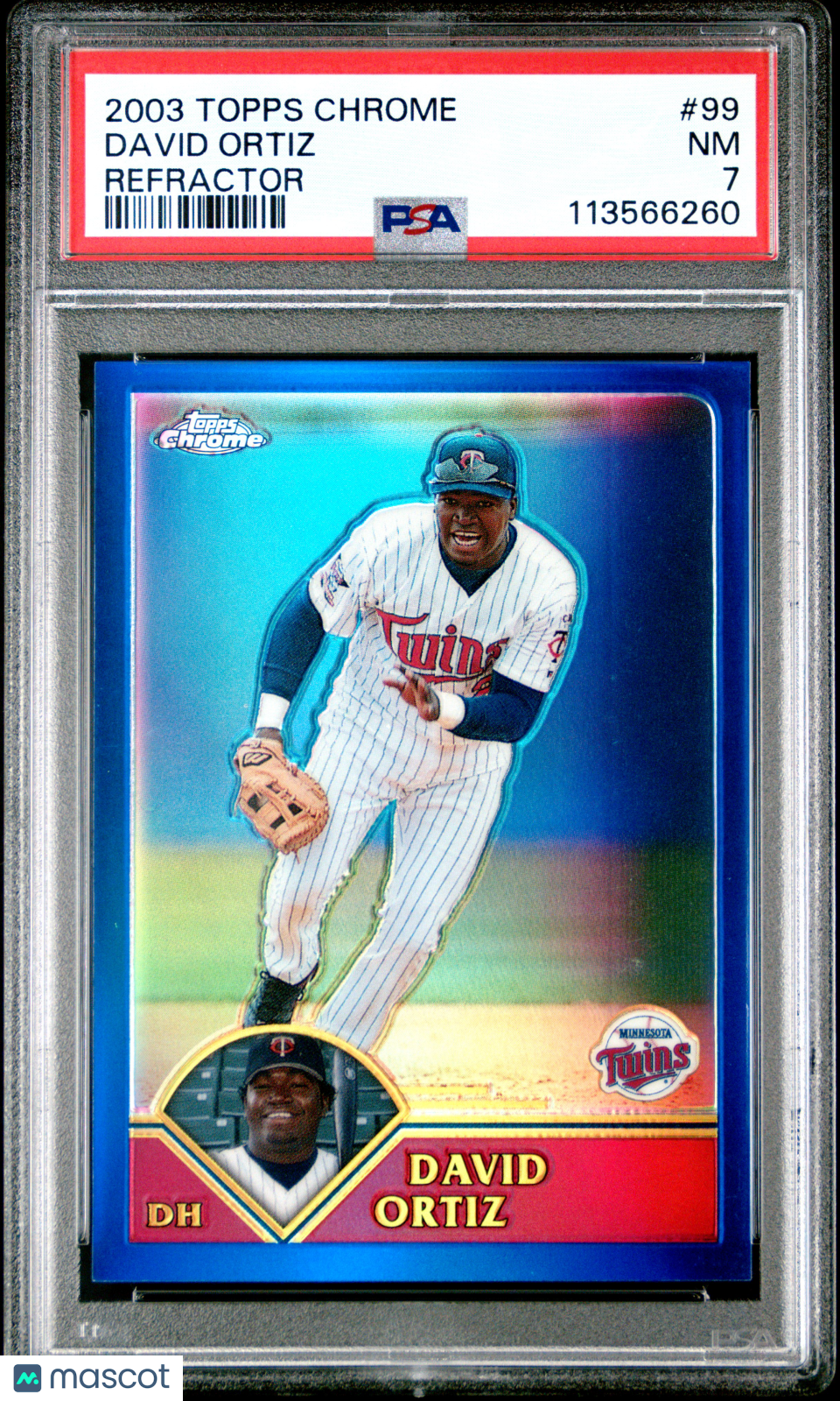 DAVID ORTIZ 2003 Topps Chrome Refractor /699 #99 HOF PSA 7 Twins