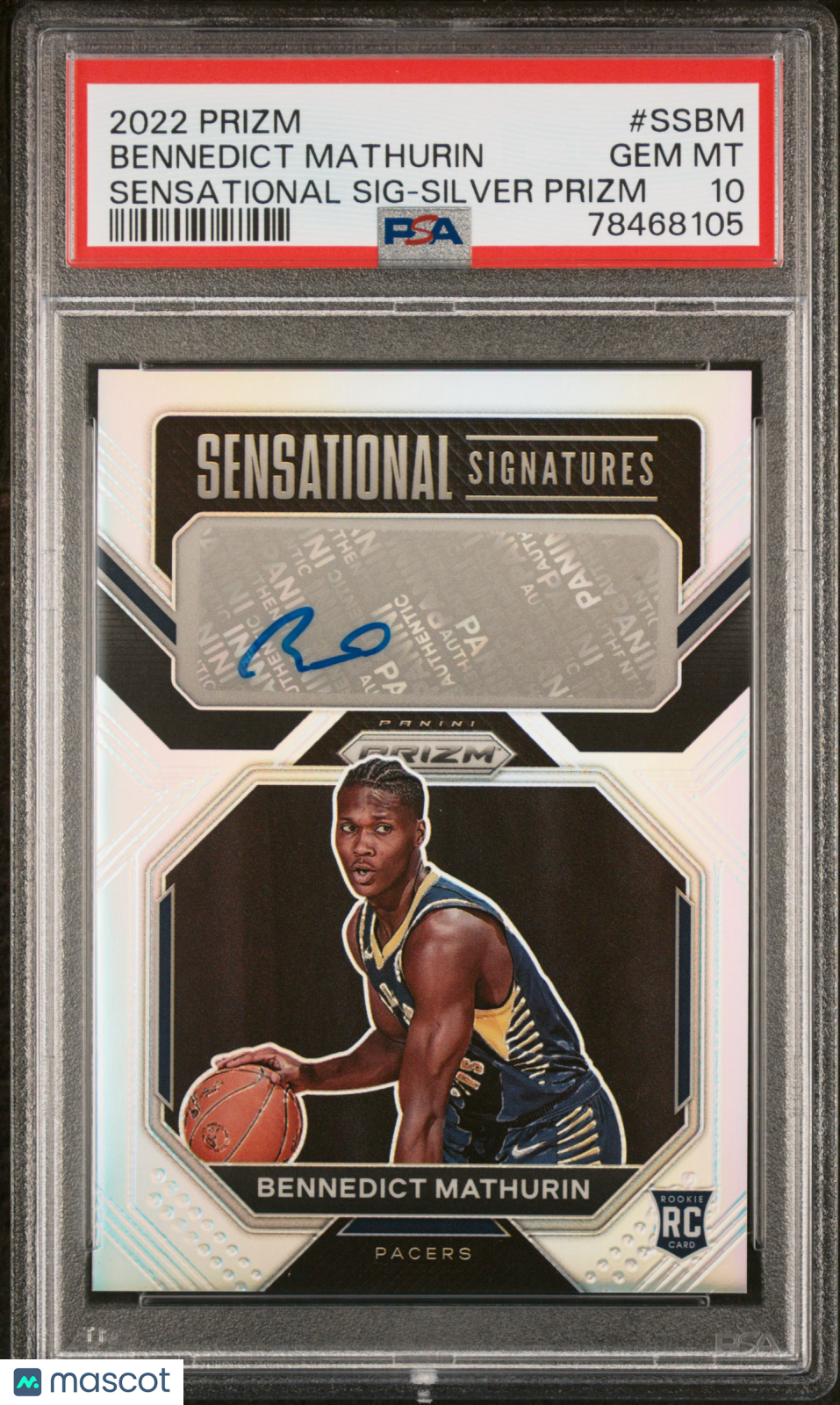 BENNEDICT MATHURIN 2022-23 Prizm Rookie Sensational Signatures Auto #SSBM PSA 10