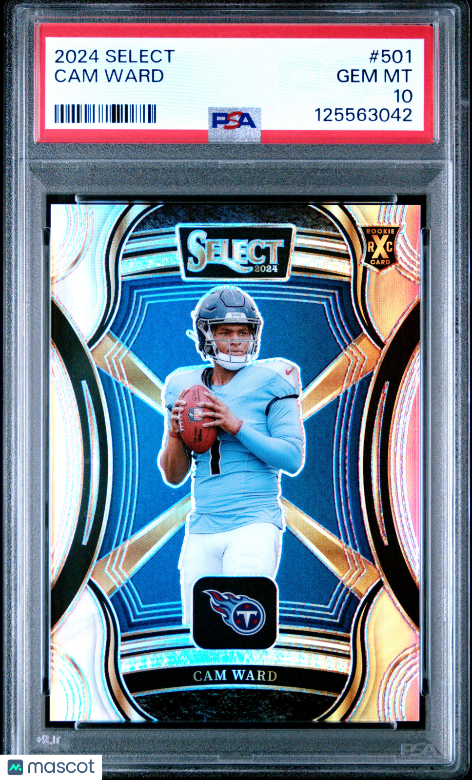 CAM WARD 2024 Panini Select XRC Prizm Rookie Redemption #501 PSA 10 Titans