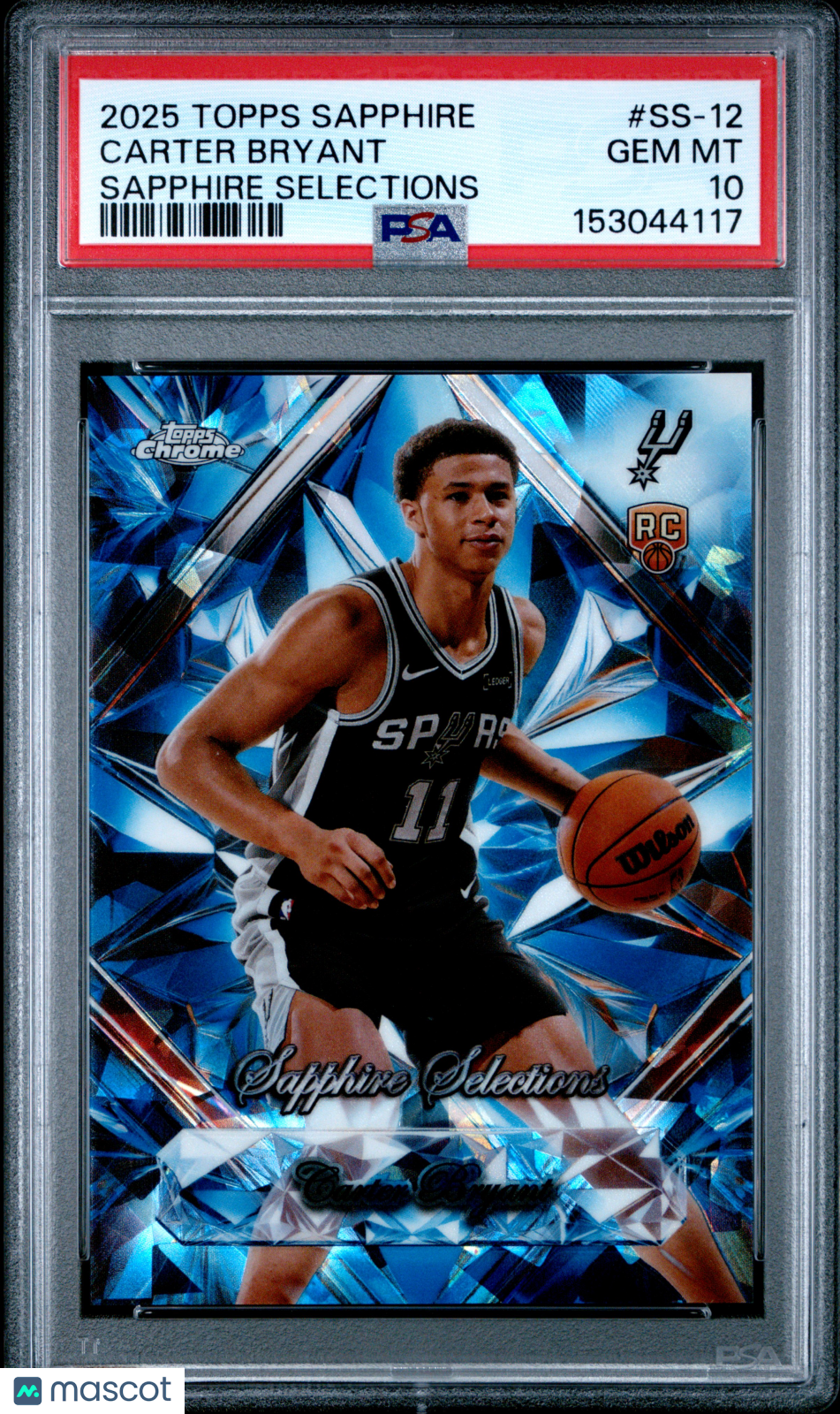 CARTER BRYANT 2025-26 Topps Chrome Sapphire Selections Rookie #SS-12 PSA 10