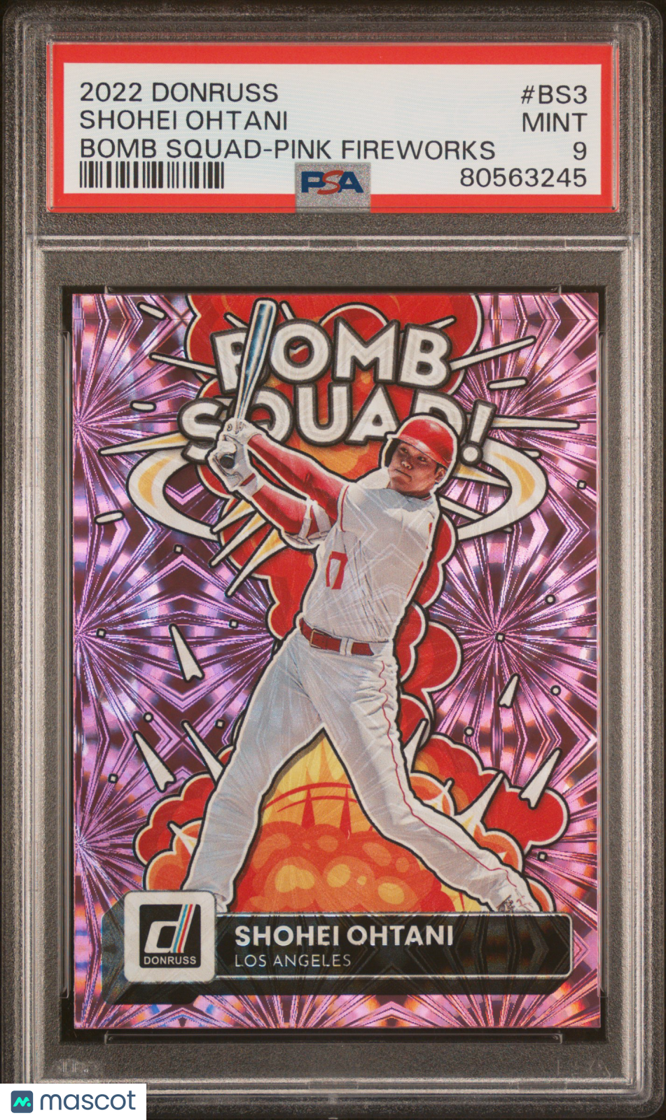 SHOHEI OHTANI 2022 Panini Donruss Bomb Squad Pink Fireworks #BS3 PSA 9 Angels