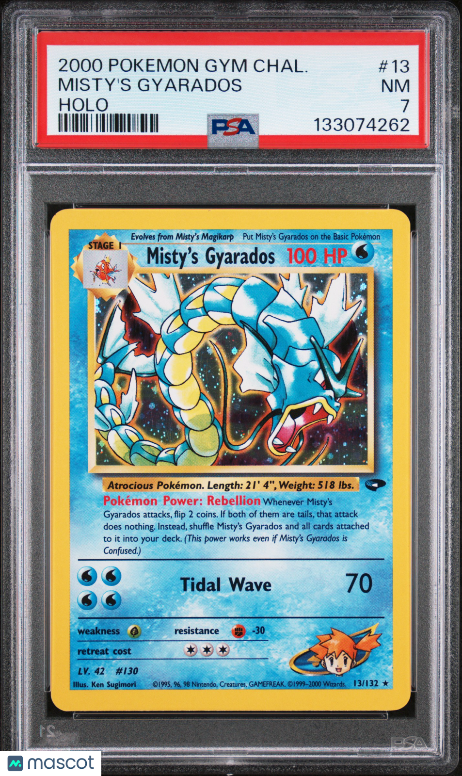 MISTY'S GYARADOS 2000 Pokemon Gym Challenge Holo Rare #13 PSA 7 NM