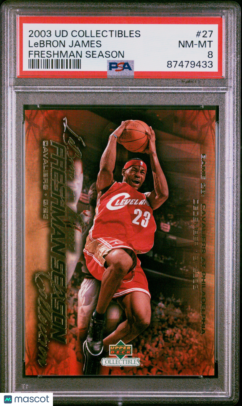 LEBRON JAMES 2003-04 Upper Deck Freshman Season Collection #27 PSA 8 Cavaliers