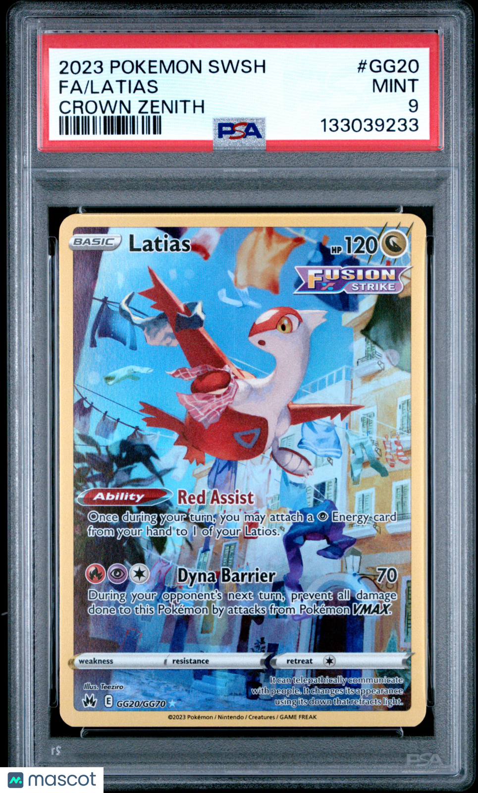 LATIAS 2023 Pokemon Sword Shield Crown Zenith #GG20 Galarian Gallery PSA 9