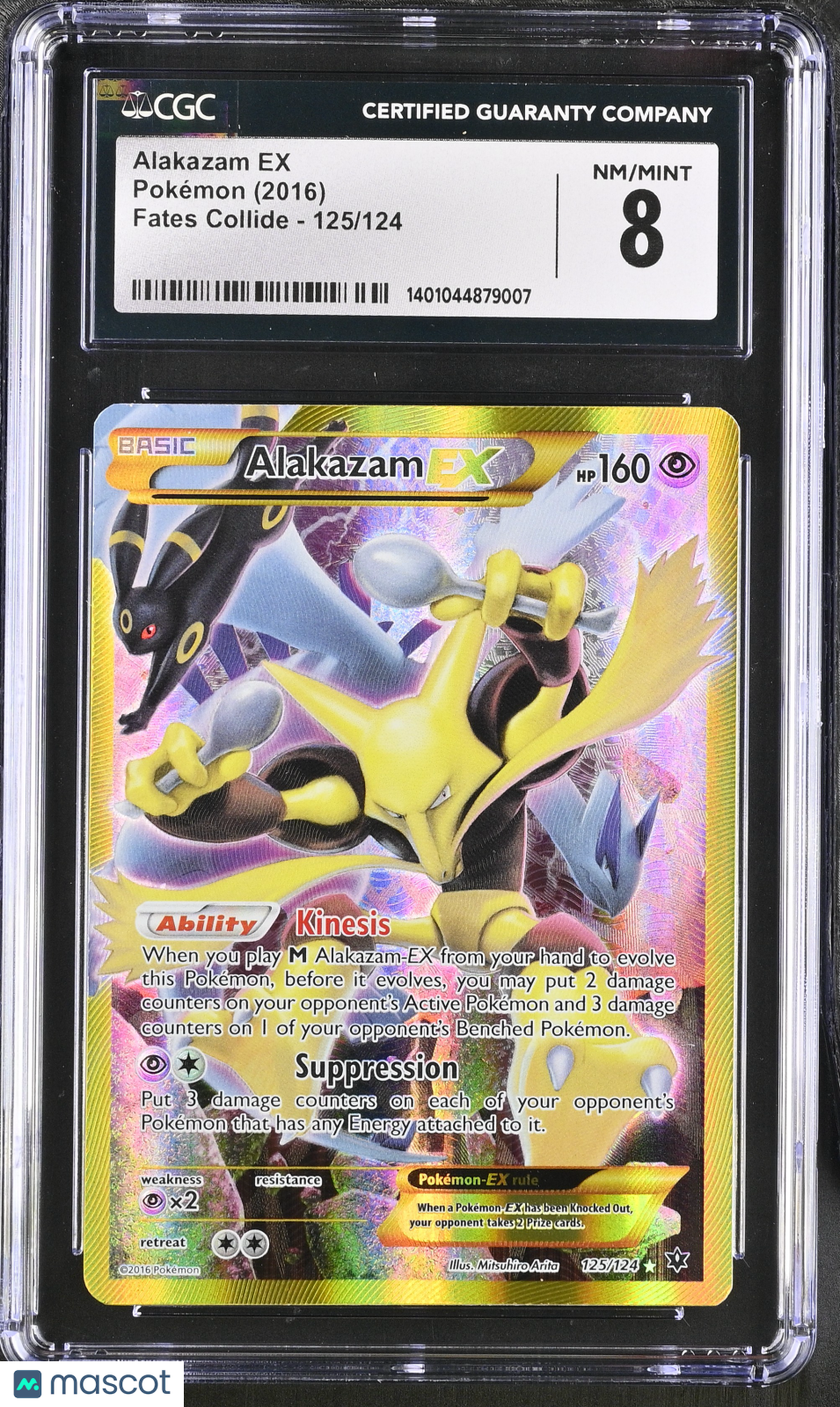 ALAKAZAM EX 2016 Pokemon Fates Collide #125/124 Secret Rare CGC 8