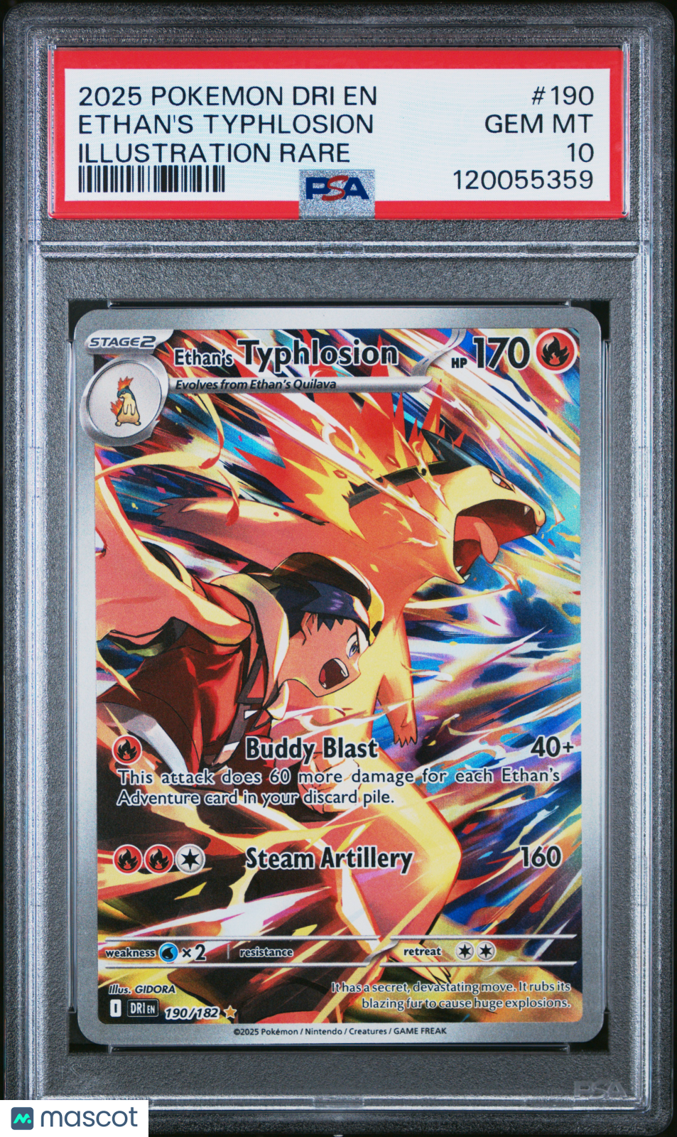 ETHAN'S TYPHLOSION Pokemon S&V Destined Rivals #190 Illustration Rare PSA 10
