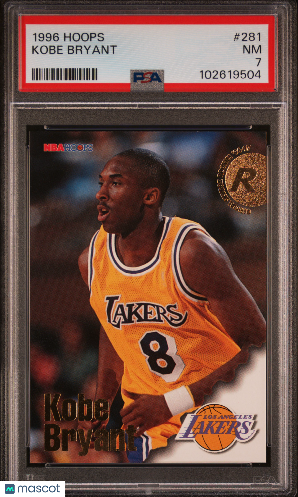 KOBE BRYANT 1996-97 SkyBox NBA Hoops Rookie PSA 7 #281 Los Angeles Lakers