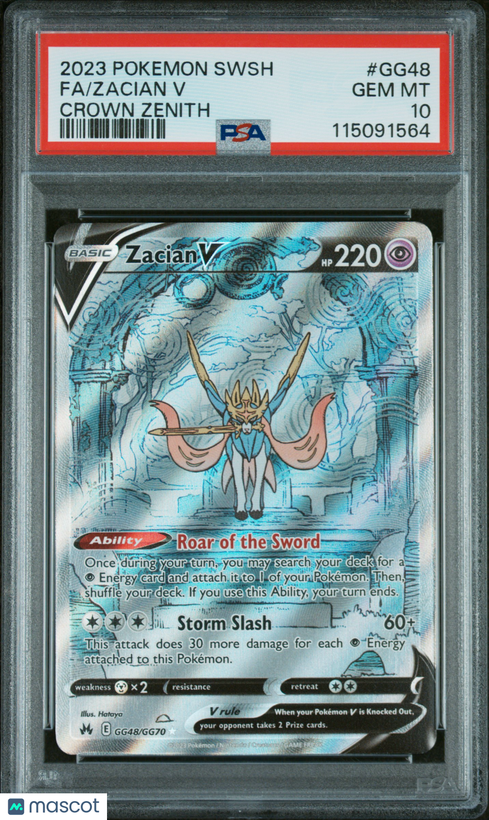 ZACIAN V 2023 Pokemon Sword Shield Crown Zenith Galarian Gallery PSA 10 #GG48