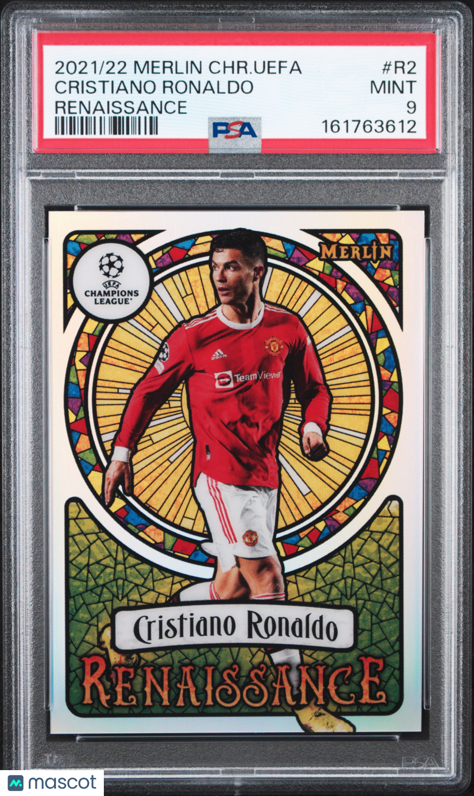 CRISTIANO RONALDO 2021-22 Topps Merlin Chrome UEFA Renaissance SSP #R2 PSA 9