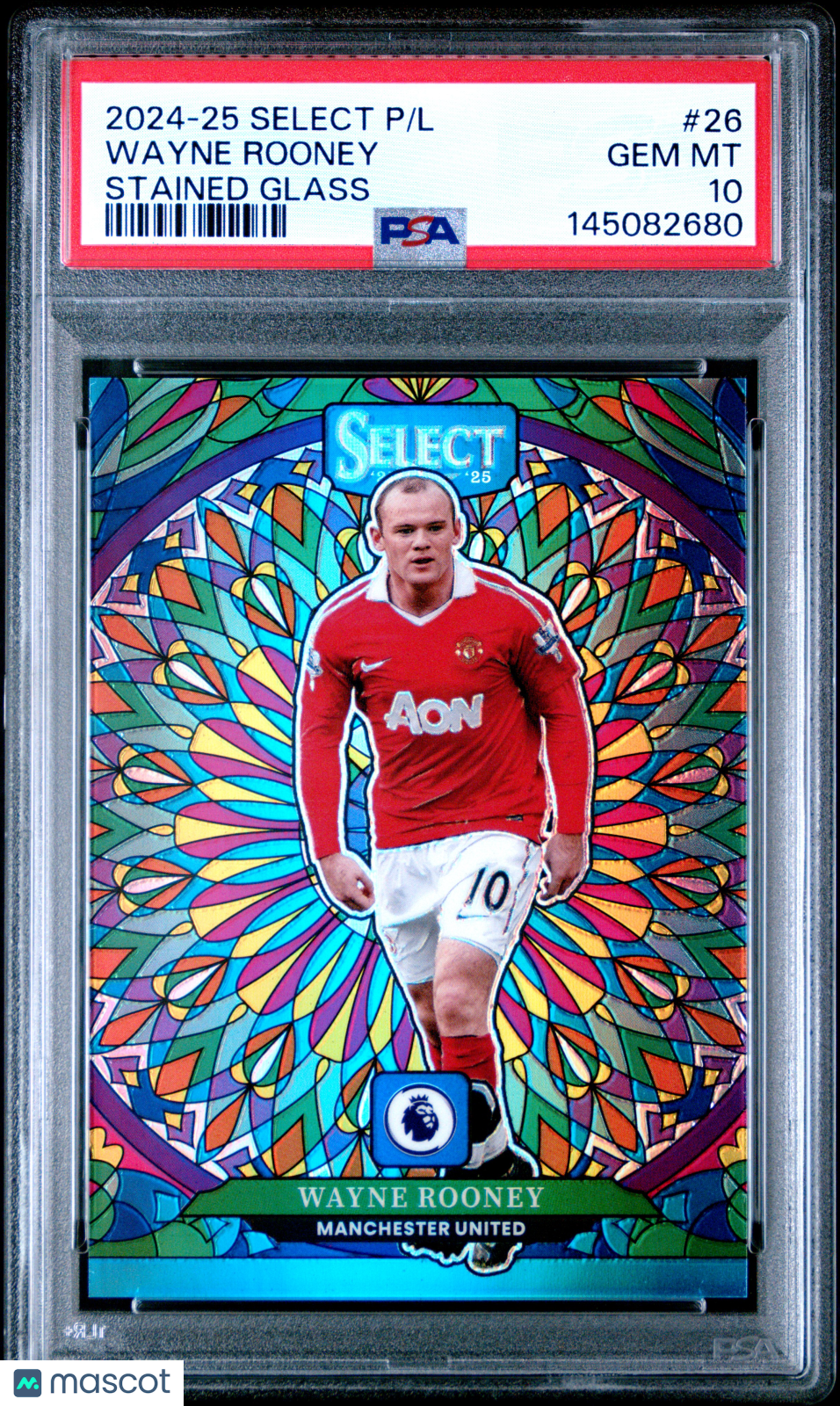 WAYNE ROONEY 2024-25 Panini Select Premier League Stained Glass SSP #26 PSA 10