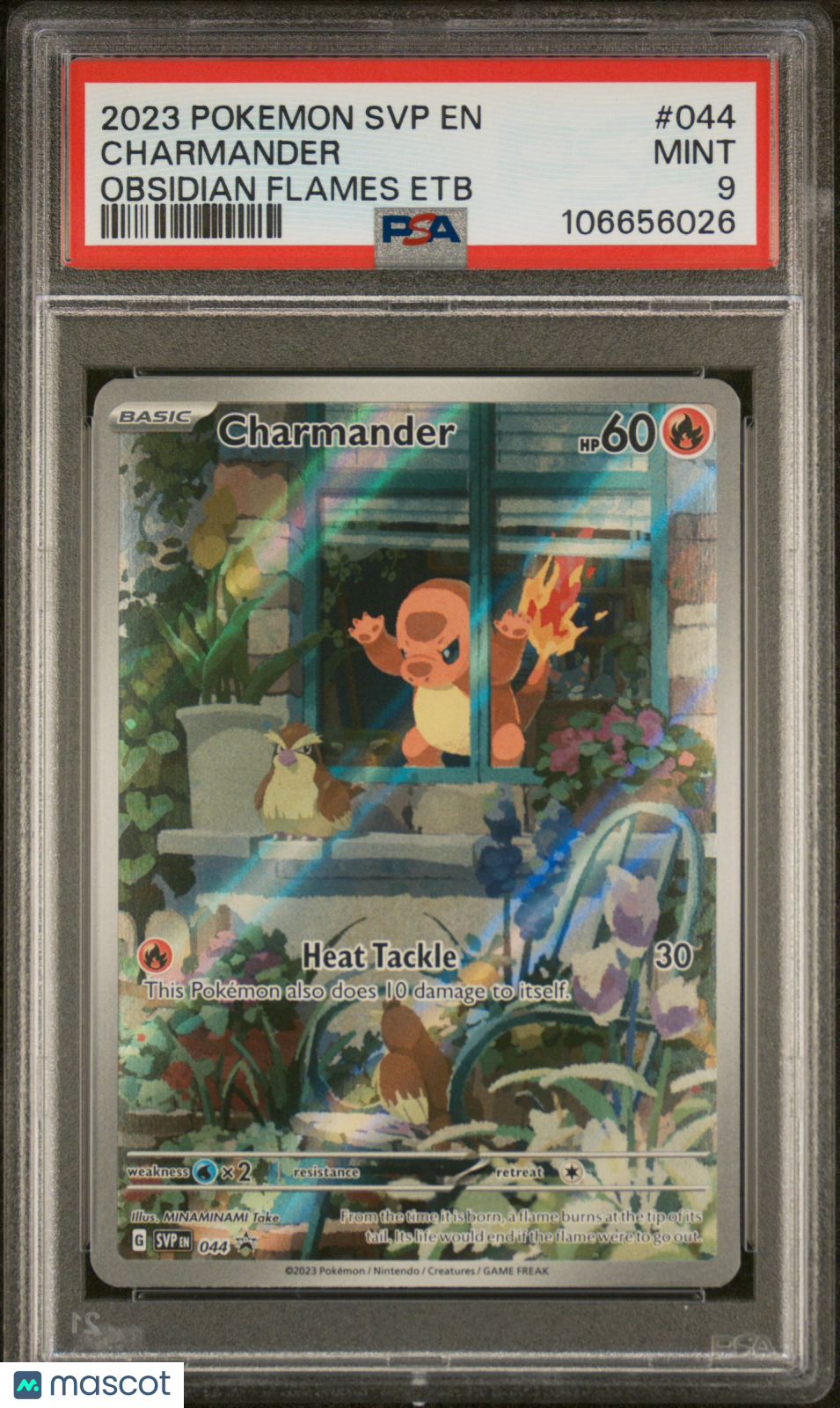 CHARMANDER 2023 Pokemon Obsidian Flames Black Star Promo #044 PSA 9 MINT