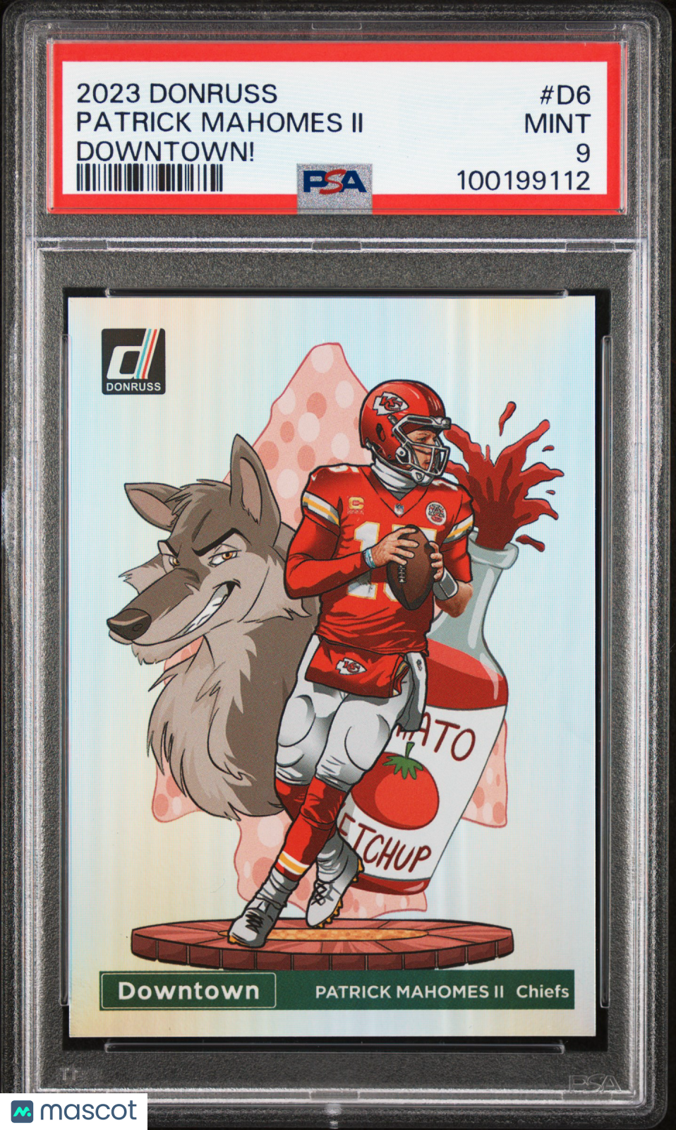 PATRICK MAHOMES II 2023 Panini Donruss Downtown Case Hit SSP #D6 PSA 9