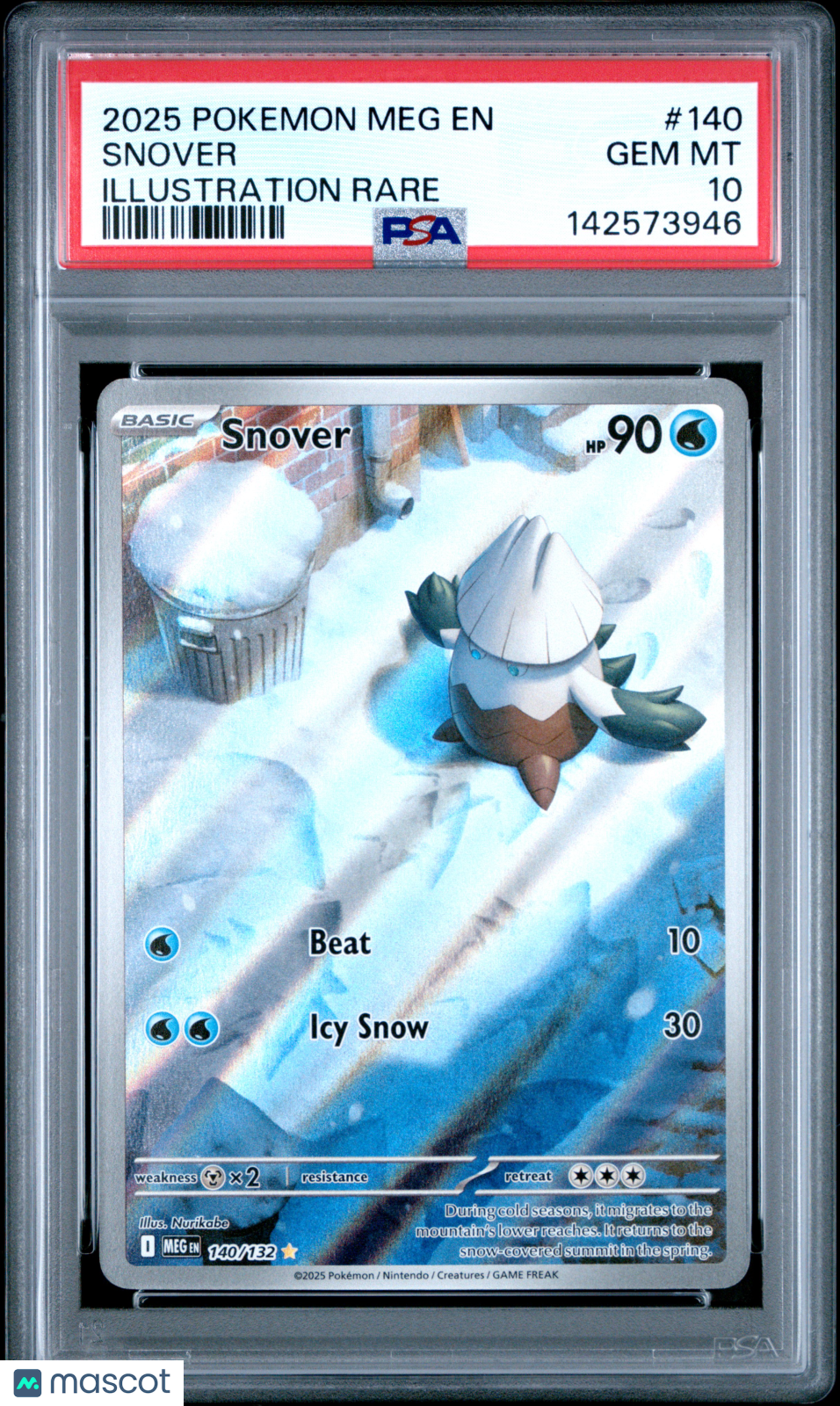 SNOVER 2025 Pokemon Mega Evolution Illustration Rare PSA 10 #140