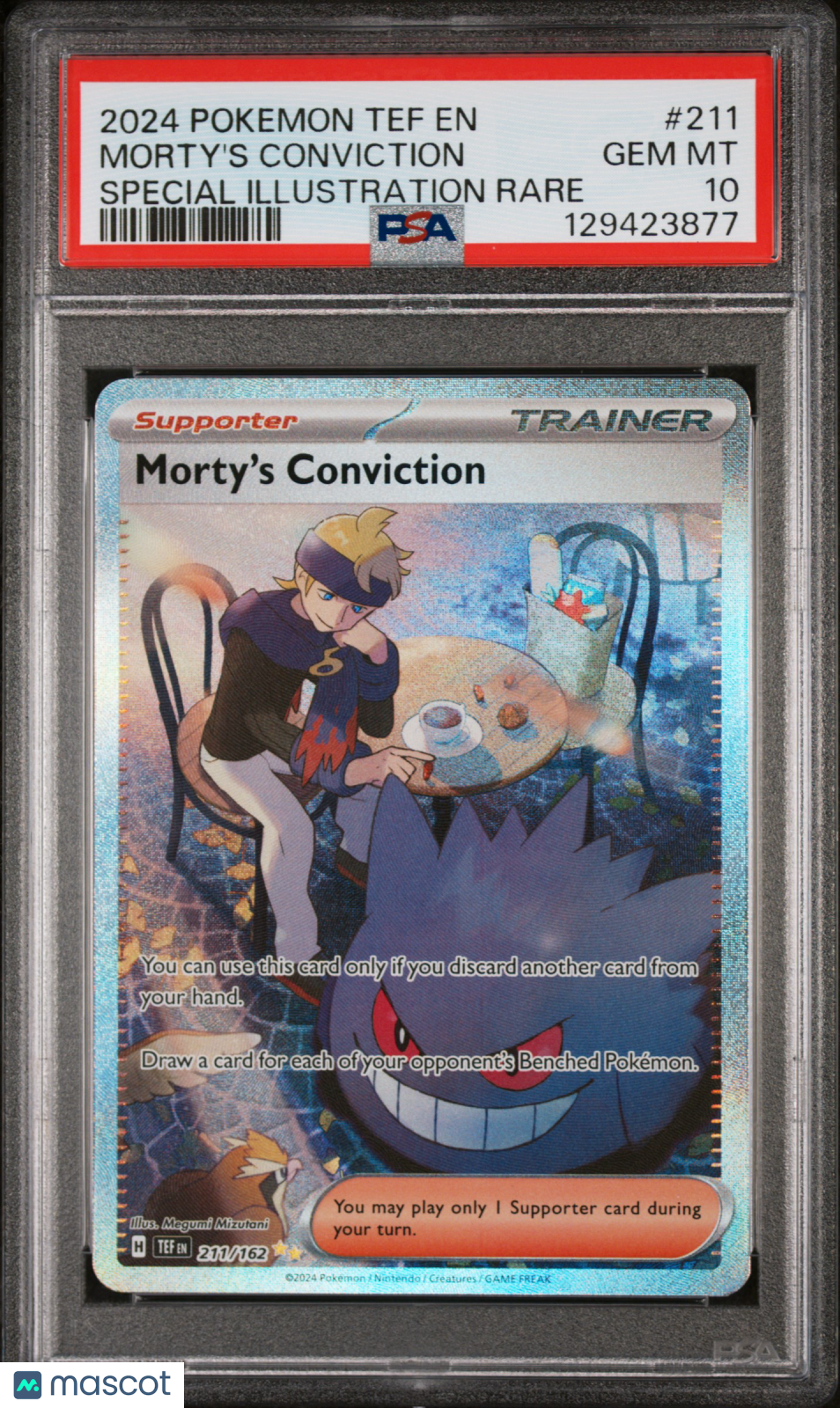 MORTY'S CONVICTION Pokemon Temporal Forces Special Illustration Rare #211 PSA 10