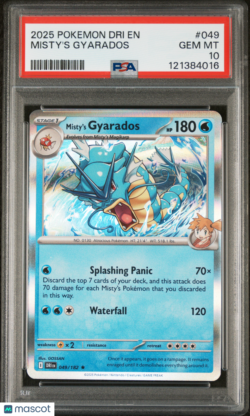 MISTY'S GYARADOS 2025 Pokemon S&V Destined Rivals Holo Rare #049 PSA 10