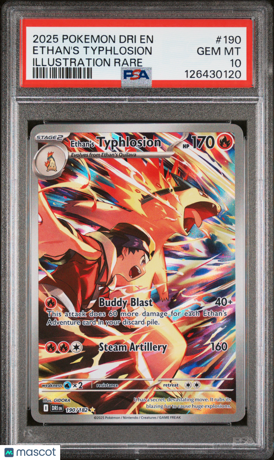 ETHAN'S TYPHLOSION 2025 Pokemon Destined Rivals Illustration Rare #190 PSA 10