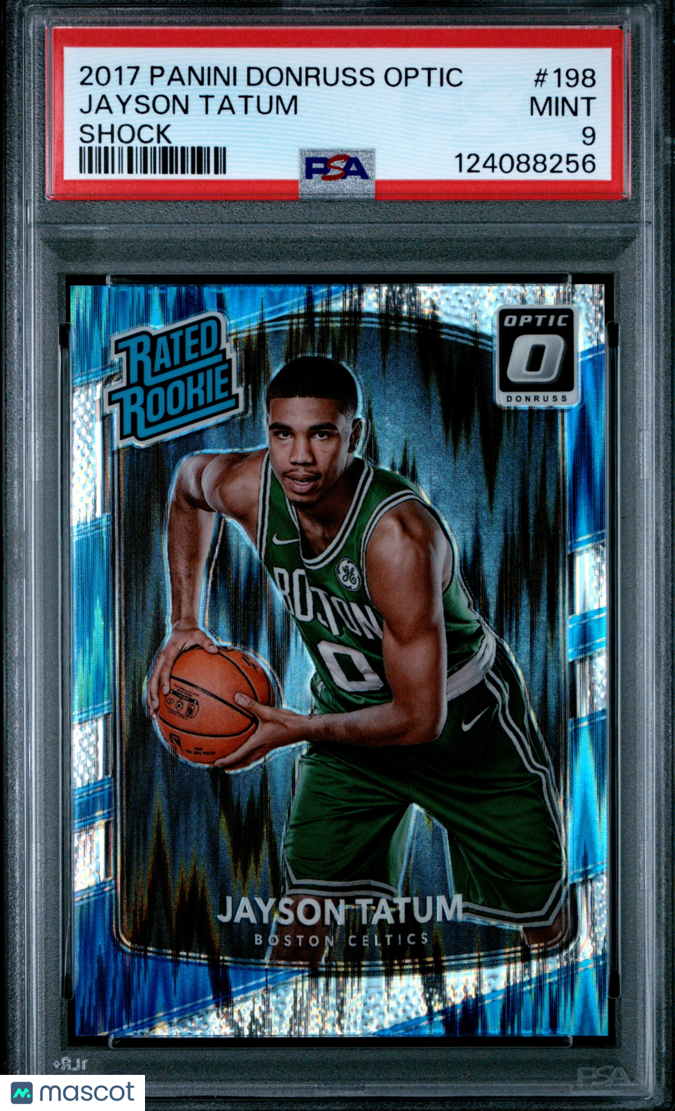 JAYSON TATUM 2017-18 Panini Donruss Optic Rated Rookie Shock Prizm #198 PSA 9