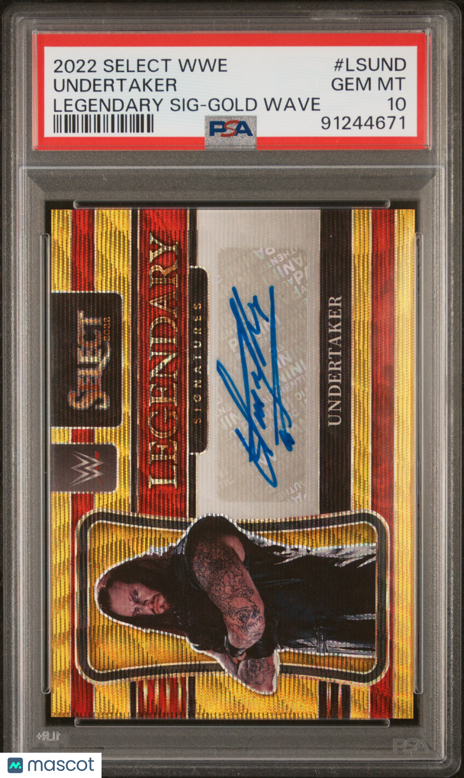 UNDERTAKER 2022 Panini Select WWE Legendary Auto Gold Wave Prizm /5 LSUND PSA 10