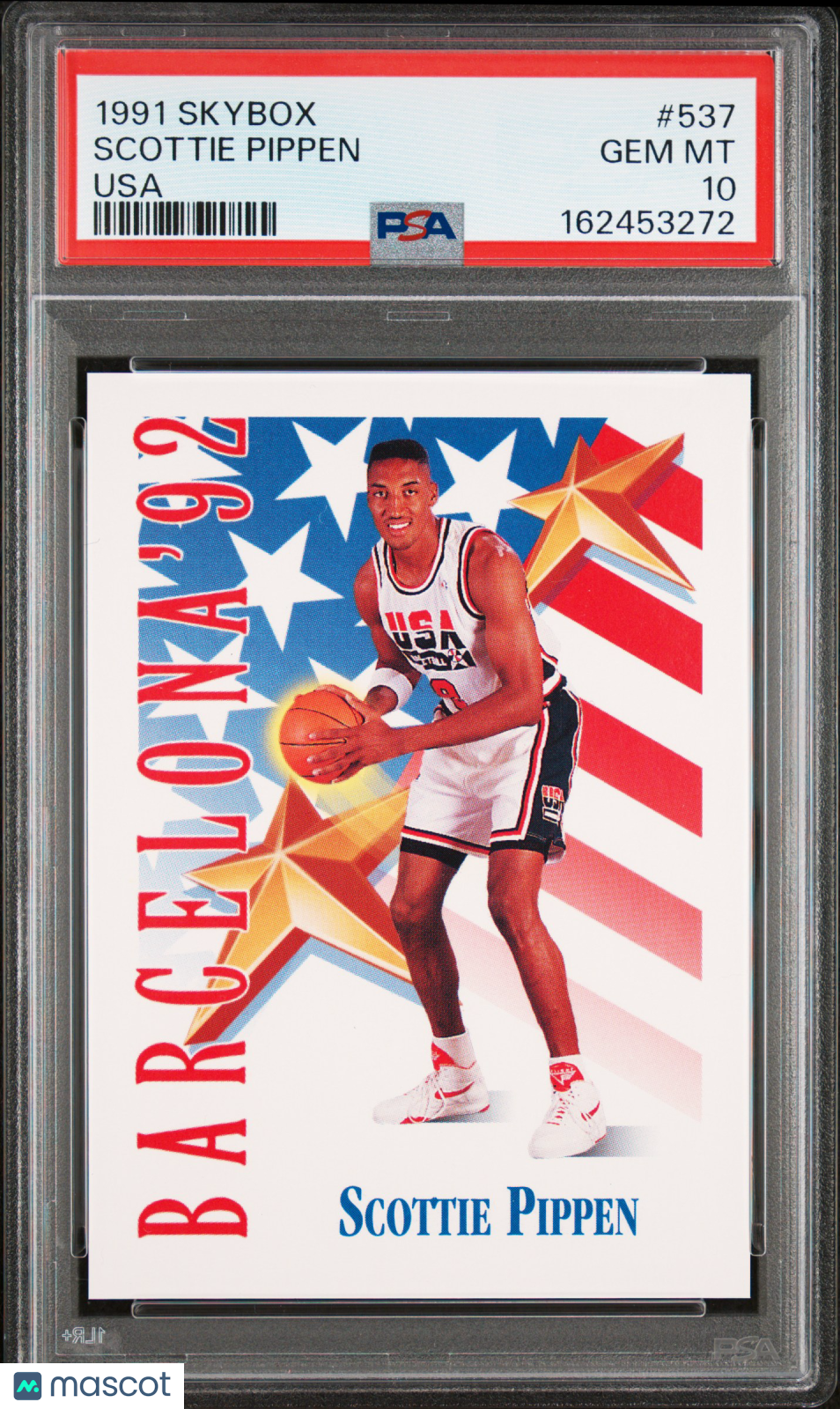 SCOTTIE PIPPEN 1991-92 Skybox USA Basketball #537 PSA 10 Team USA