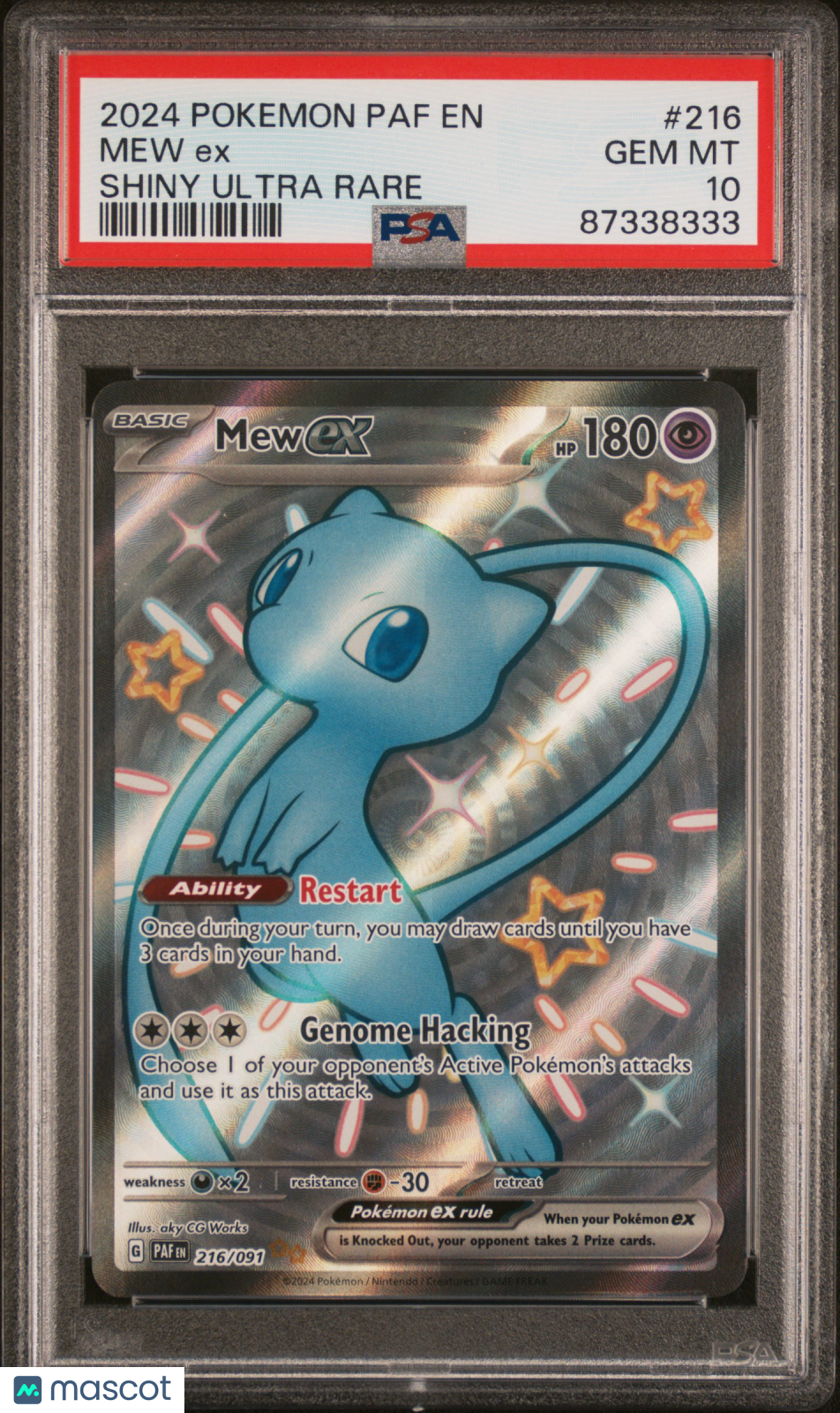 MEW EX 2024 Pokemon S&V Paldean Fates Shiny Ultra Rare PSA 10 #216