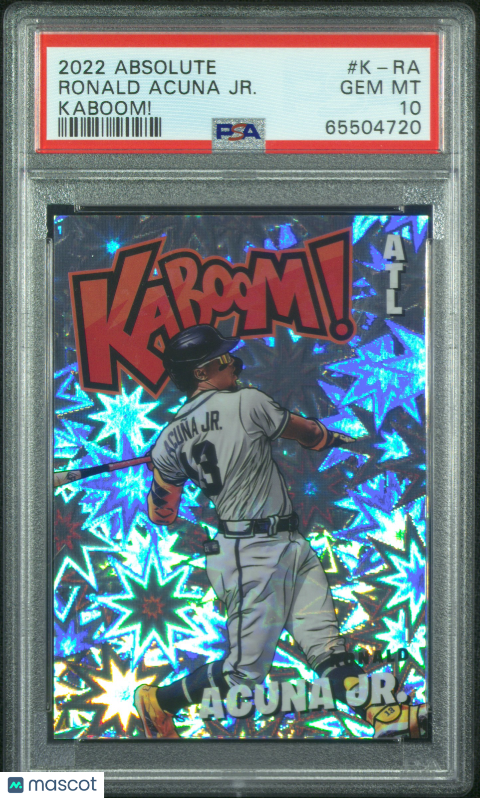 RONALD ACUNA JR. 2022 Panini Absolute Kaboom Case Hit SSP #K-RA PSA 10 Braves