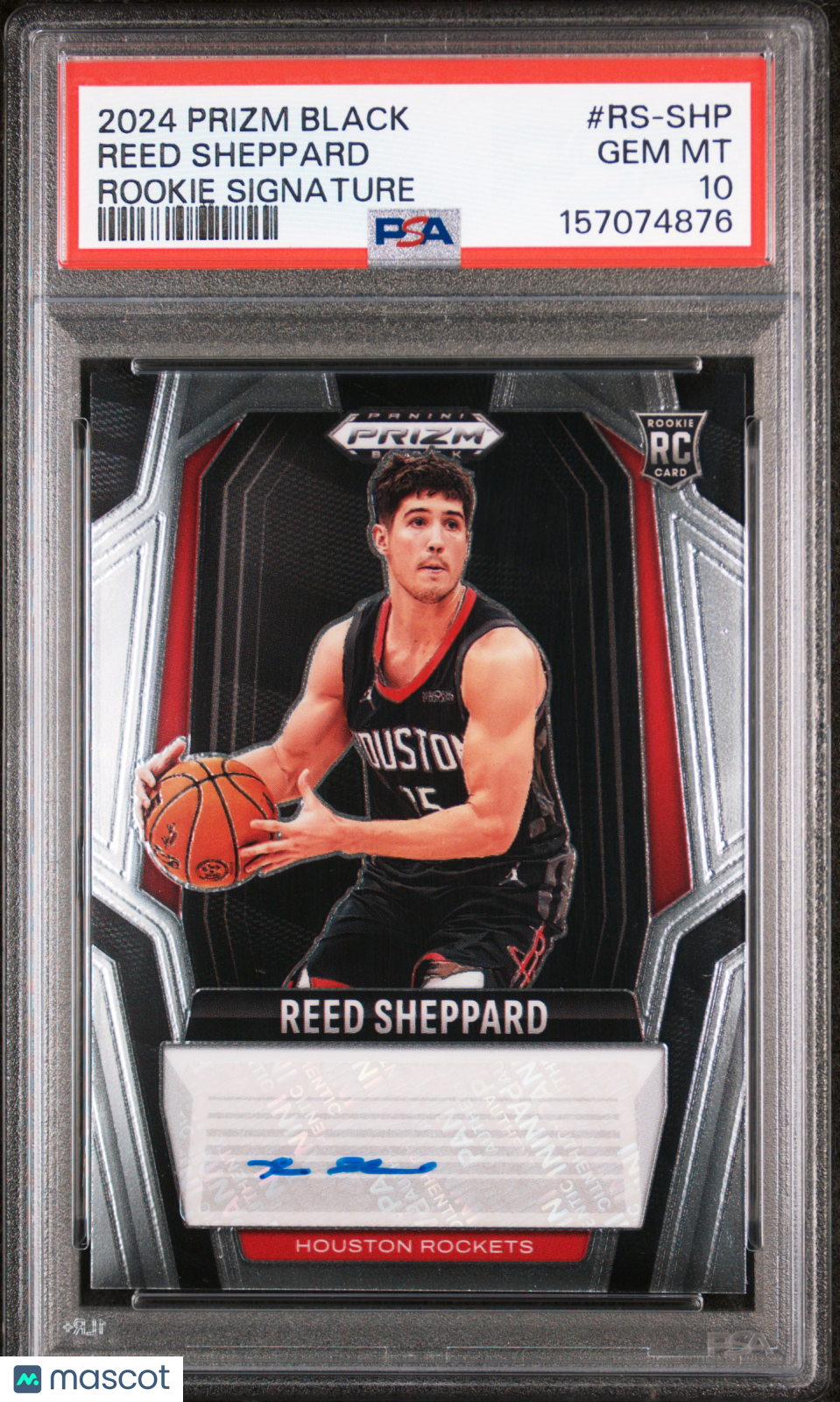 REED SHEPPARD 2024-25 Panini Prizm Black Rookie Signatures Auto #RS-SHP PSA 10