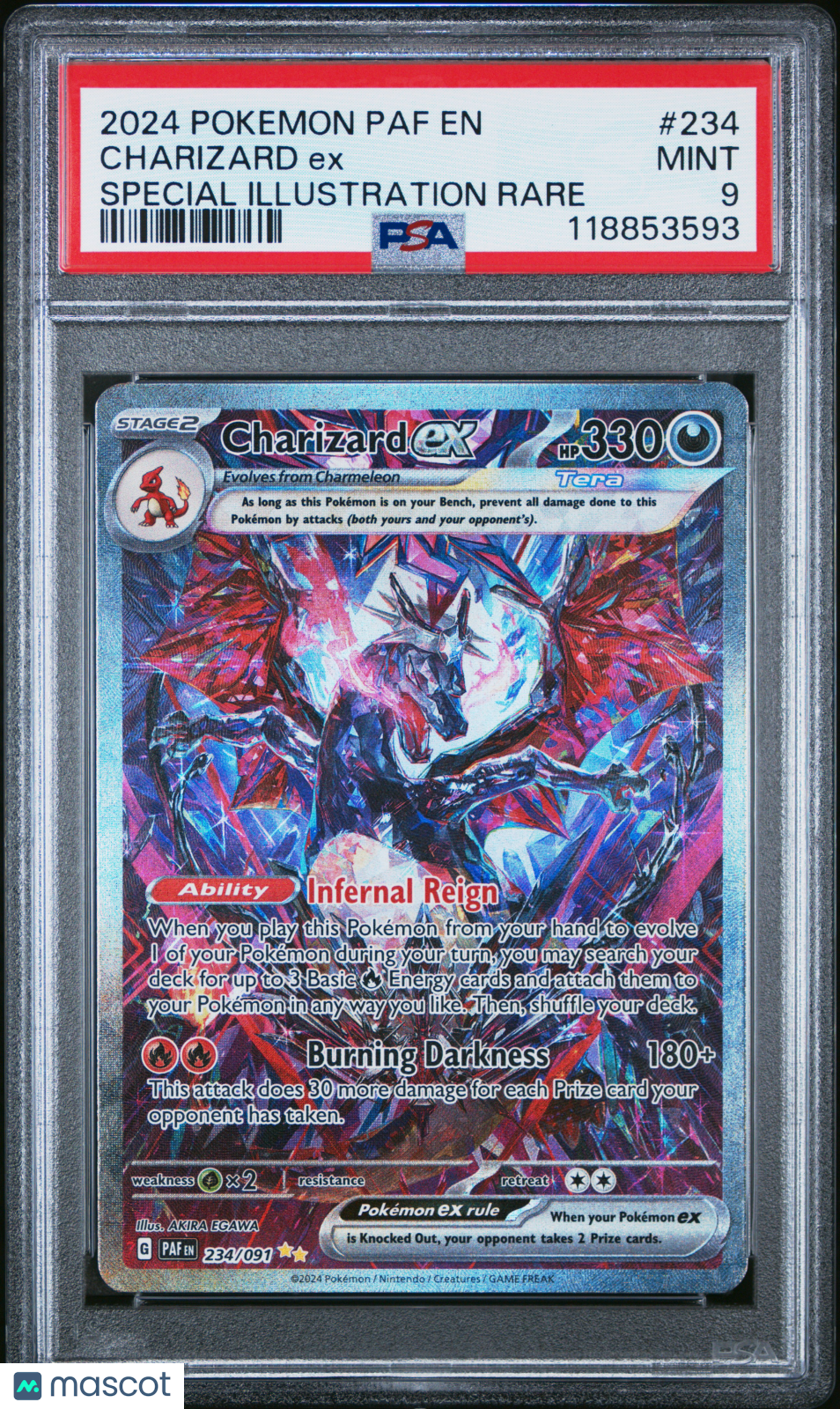 CHARIZARD EX 2024 Pokemon Paldean Fates Special Illustration Rare PSA 9 #234