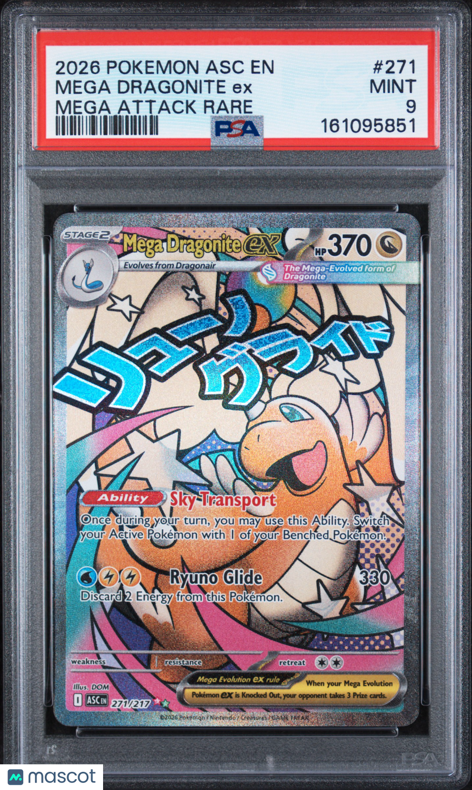 MEGA DRAGONITE EX 2026 Pokemon ME Ascended Heroes #271 Mega Attack Rare PSA 9
