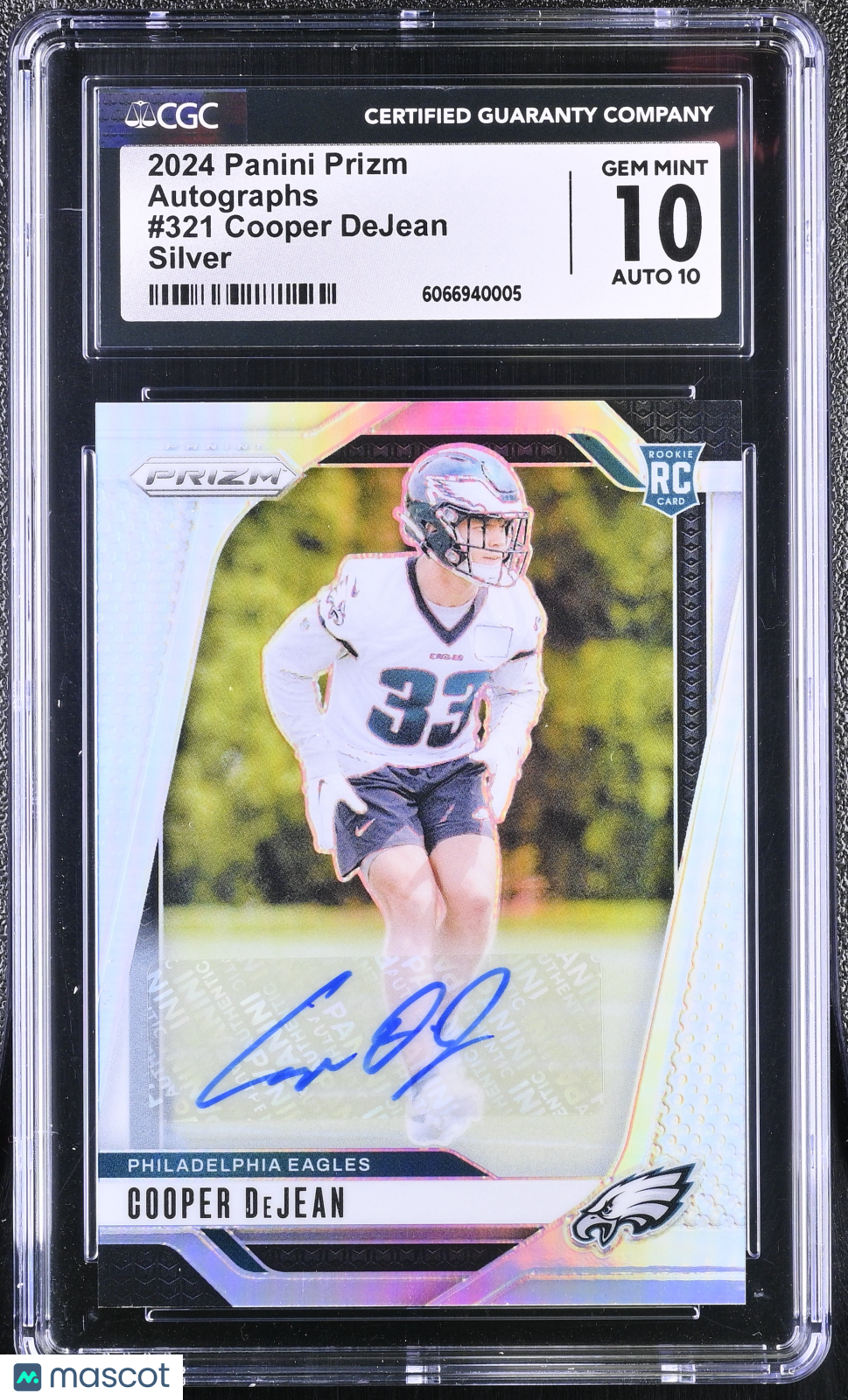 COOPER DEJEAN 2024 Panini Prizm Silver Rookie Auto CGC 10 GEM MINT Eagles
