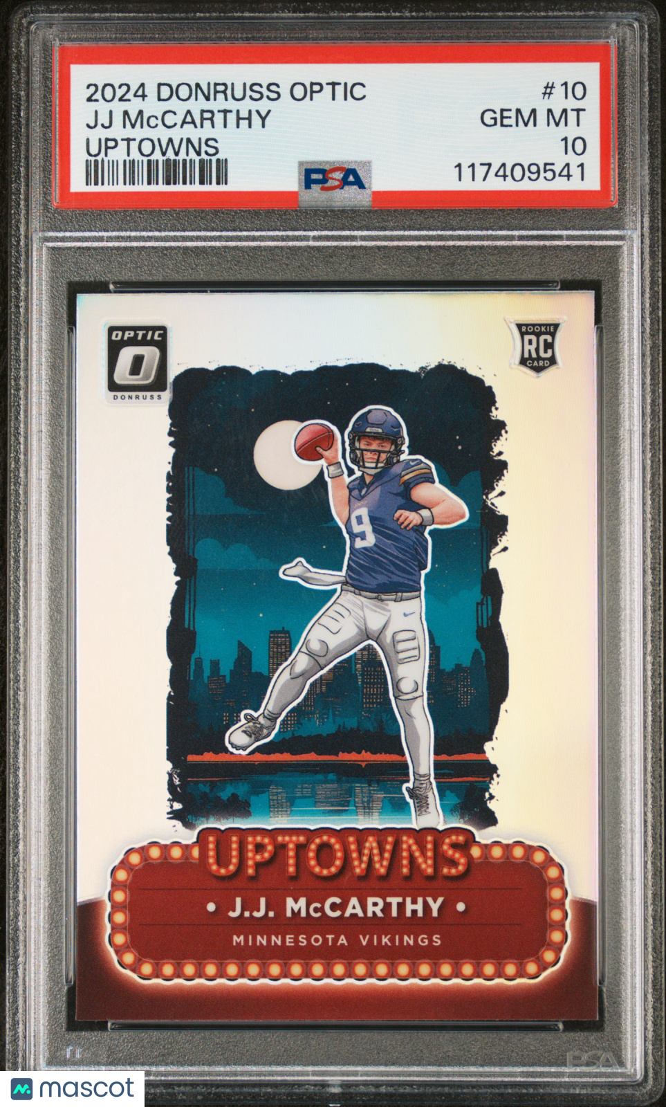 JJ MCCARTHY 2024 Panini Donruss Optic Uptowns Rookie SSP #10 PSA 10 Vikings