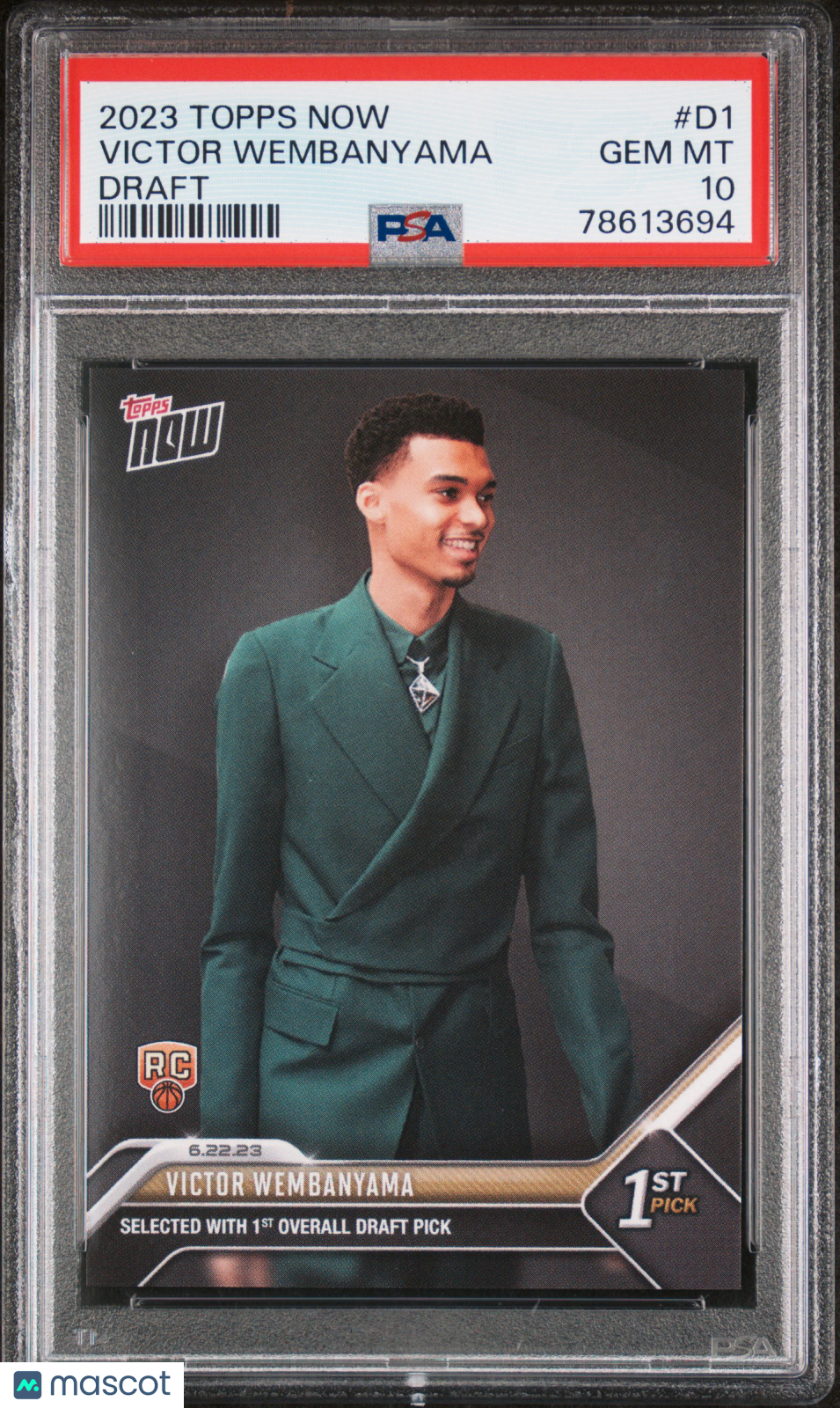 VICTOR WEMBANYAMA 2023 Topps Now Draft Rookie #D1 PSA 10 Spurs