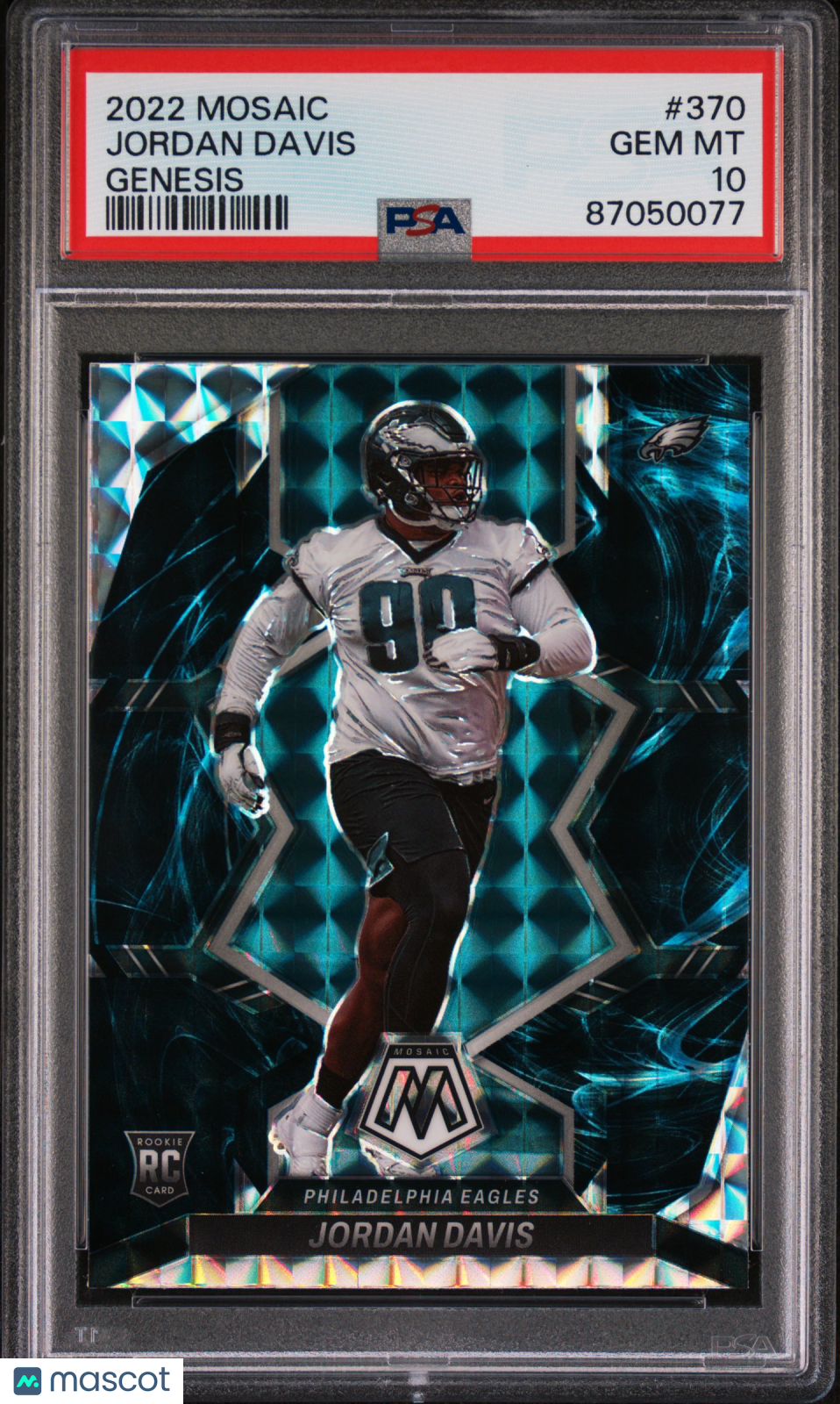JORDAN DAVIS 2022 Panini Mosaic Genesis Rookie Case Hit SSP #370 PSA 10 Eagles