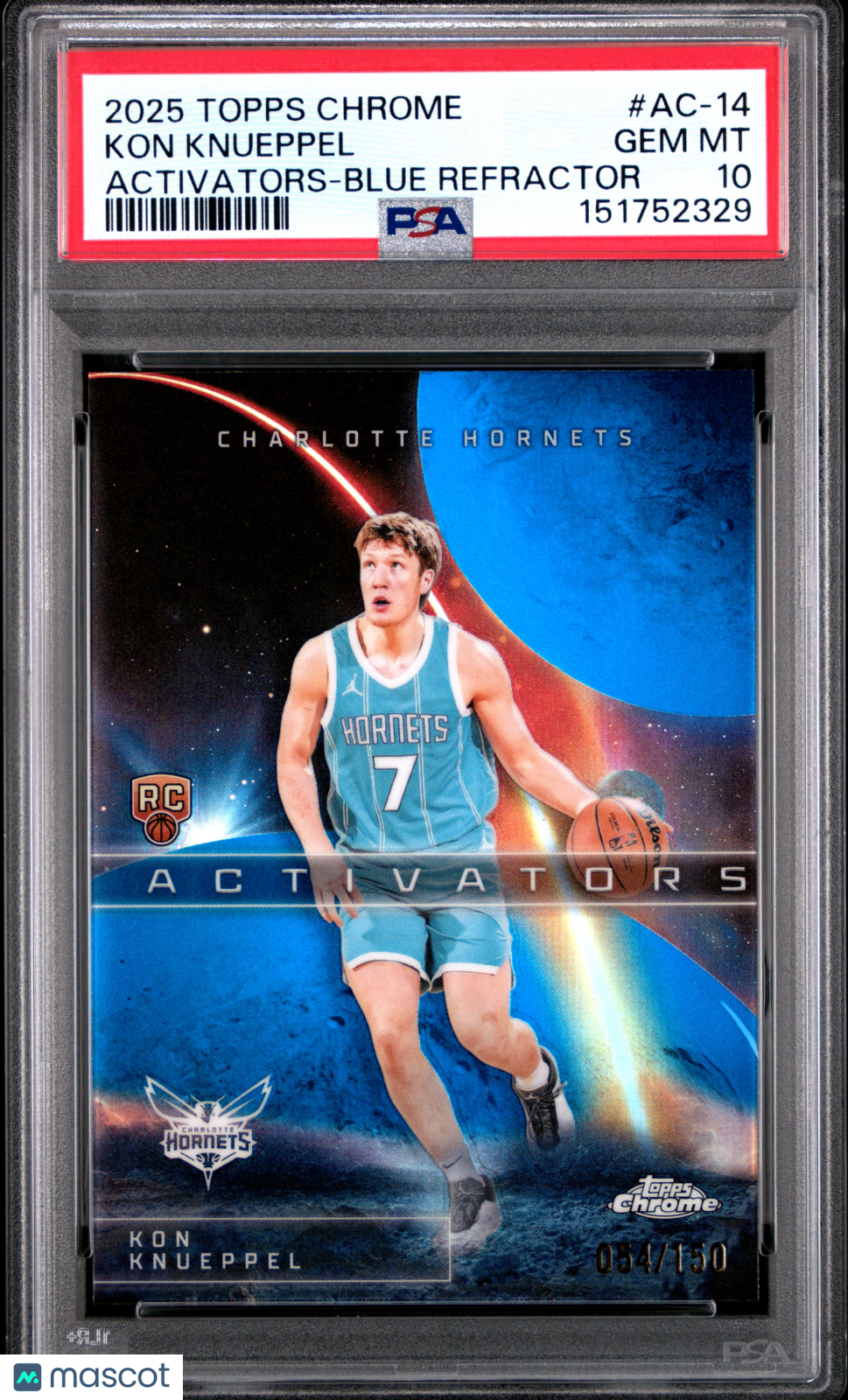 KON KNUEPPEL 2025-26 Topps Chrome Activators Blue Refractor /150 #AC-14 PSA 10