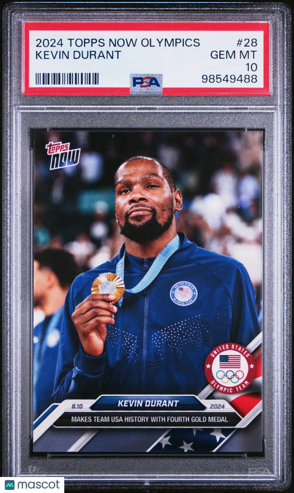 KEVIN DURANT 2024 Topps Now Olympic Games #28 PSA 10 Team USA